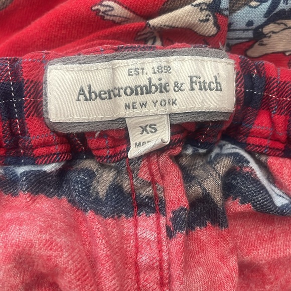 Vintage Y2K Abercrombie Smoking Moose Cropped PJ Pants - Picture 3 of 4